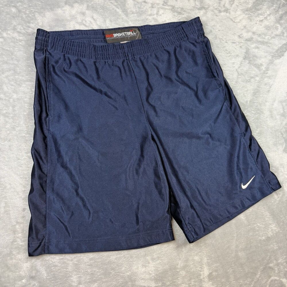 Nike Basketball Dazzle Shiny Mesh Shorts Navy Blue XL Y2K Athletic